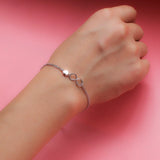 TrustDavis 925 Silver Women Bracelet Infinite Love Heart Gift DS1291
