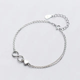 TrustDavis 925 Silver Women Bracelet Infinite Love Heart Gift DS1291