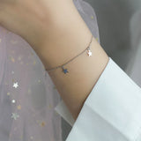TrustDavis 925 Sterling Silver 4 Star Bracelet For Girls Lady DS477