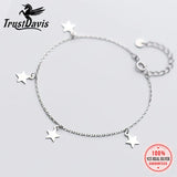 TrustDavis 925 Sterling Silver 4 Star Bracelet For Girls Lady DS477