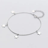 TrustDavis 925 Sterling Silver 4 Star Bracelet For Girls Lady DS477