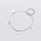 TrustDavis 925 Sterling Silver 4 Star Bracelet For Girls Lady DS477