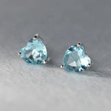 925 Sterling Silver Heart CZ Stud Earring Gift For Girls Lady