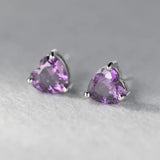 925 Sterling Silver Heart CZ Stud Earring Gift For Girls Lady