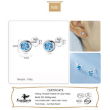TrustDavis 925 Silver Tiny Pink Zircon Stud Earrings Girl Lady Gift