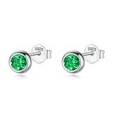 TrustDavis 925 Silver Tiny Pink Zircon Stud Earrings Girl Lady Gift