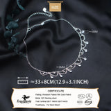 TrustDavis 925 Sterling Silver CZ Stones Choker Necklace For Women