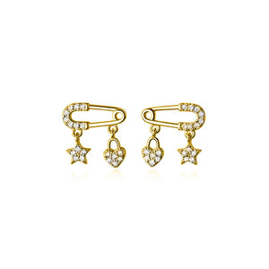 925 Sterling Silver Love Stud Earrings Birthday Gift For Women
