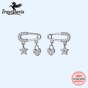 925 Sterling Silver Love Stud Earrings Birthday Gift For Women