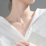 TrustDavis 925 Silver Necklace CZ Round Pendants Birthday Gift For Women