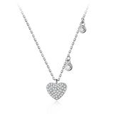 TrustDavis 925 Sterling Silver Heart Pendant Necklace Love Gift