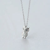 TrustDavis 925 Sterling Silver Owl Necklace Animal Pendant Women Birthdya Gift