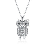 TrustDavis 925 Sterling Silver Owl Necklace Animal Pendant Women Birthdya Gift