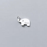 925 Sterling Silver Elephant Pendant Charm for DIY Necklace