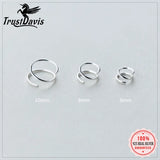 925 Silver Small Ear Bones Double Ring Earrings