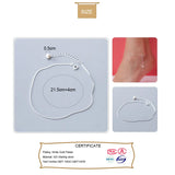 925 Sterling Silver Snake Chain Pearls Anklet Women Silver 925 Jewelry