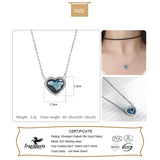 TrustDavis Sparkling Heart CZ Pendant Necklace 925 Sterling Silver