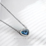 TrustDavis Sparkling Heart CZ Pendant Necklace 925 Sterling Silver