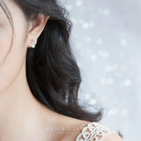 925 Silver Tiny Hollow Heart Stud Earring Women Girl Jewelry