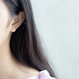 925 Silver Tiny Hollow Heart Stud Earring Women Girl Jewelry