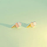925 Silver Ice Cream Style Stud Earrings Gift For Daughter
