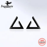 925 Sterling Silver Tiny Triangle Stud Earrings For Girls