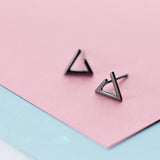 925 Sterling Silver Tiny Triangle Stud Earrings For Girls