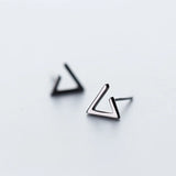 925 Sterling Silver Tiny Triangle Stud Earrings For Girls