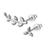 TrustDavis 925 Silver Tiny Leaves Stud Earrings For Girls DS530