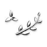 TrustDavis 925 Silver Tiny Leaves Stud Earrings For Girls DS530