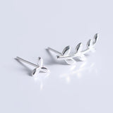 TrustDavis 925 Silver Tiny Leaves Stud Earrings For Girls DS530