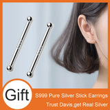 925 Silver Moon Star Stud Earrings for Girls DS127
