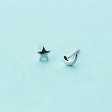 925 Silver Moon Star Stud Earrings for Girls DS127