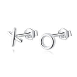 TrustDavis Tiny Asymmetric X O Stud Earrings For Girls DS316