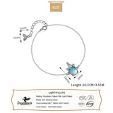 925 Sterling Silver Rainbow Unicorn Bracelet 16.5cm Gift for Girl Lady DA252