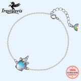 925 Sterling Silver Rainbow Unicorn Bracelet 16.5cm Gift for Girl Lady DA252