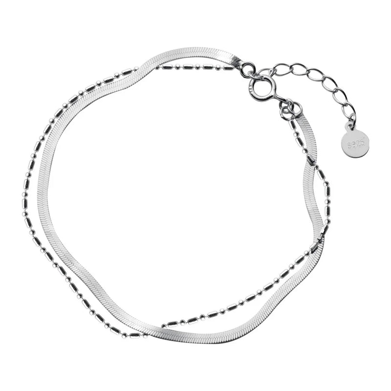 TrustDavis Sterling Silver 925 Snake Chain Bracelet Women's Jewelry
