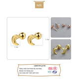 925 Silver Sweet Heart Moon Star Triangle Earring