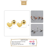 925 Silver Sweet Heart Moon Star Triangle Earring
