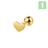 925 Silver Sweet Heart Moon Star Triangle Earring