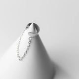 925 Sterling Silver Double Chain Clip On Earring Ear Cuff For Women