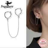 TrustDavis 925 Sterling Silver Double Hoop Earrings For Women