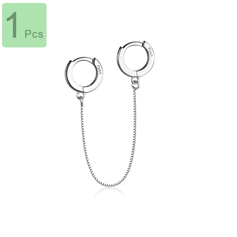 TrustDavis 925 Sterling Silver Double Hoop Earrings For Women