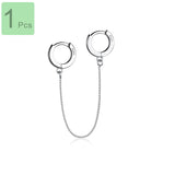 TrustDavis 925 Sterling Silver Double Hoop Earrings For Women