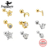 925 Sterling Silver Cross Stud Earrings for Women