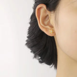 925 Sterling Silver Cross Stud Earrings for Women