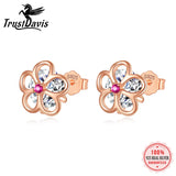 925 Sterling Silver Flower CZ Stud Earring For Lady XY1042
