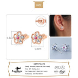 925 Sterling Silver Flower CZ Stud Earring For Lady XY1042