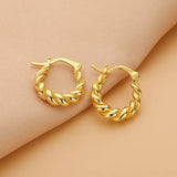 925 Silver CZ U Shape Hoop Earrings Wedding Party Jewelry