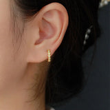 TrustDavis 925 Silver Sweet Heart CZ Hoop Earrings Wedding Party